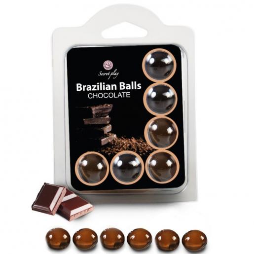 SECRETPLAY SET 6 BRAZILIANS BALLS CHOCOLATE - Imagen 1
