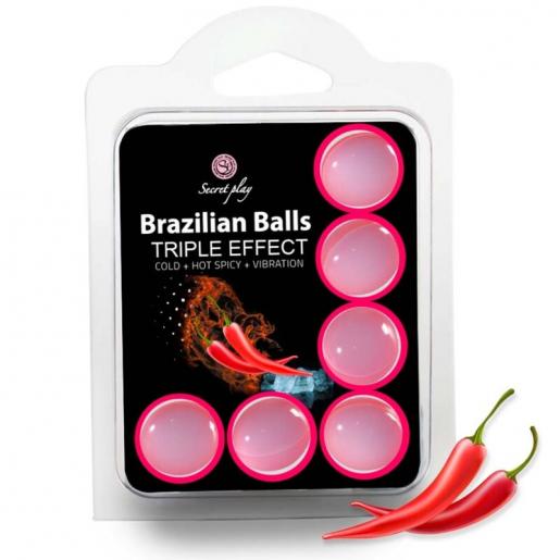 SECRET PLAY SET 6 BRAZILIAN BALLS TRIPLE EFECTO - Imagen 1